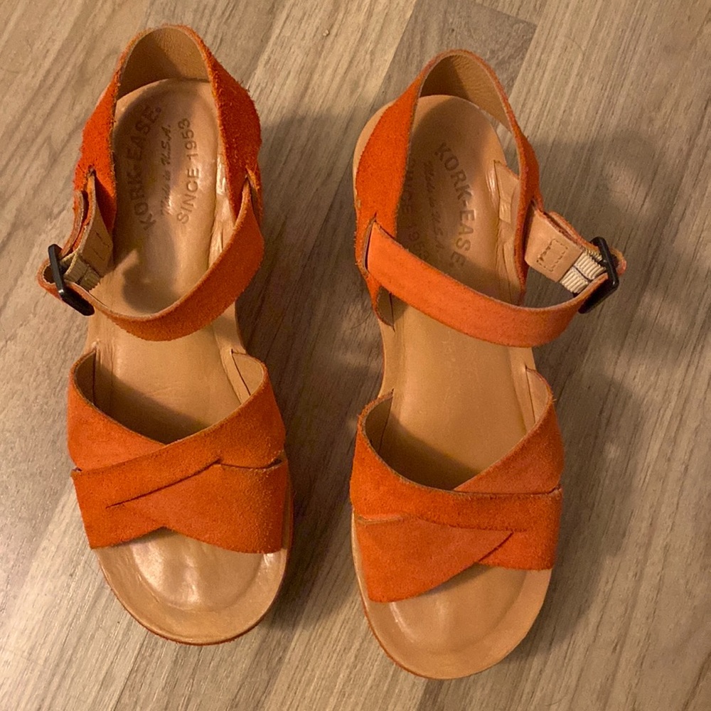 KORK-EASE vintage suede platform wedges size 7.5.
